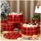 Round Metal Cookie Container 6 Pieces 7" Christmas Cookie Tins with Lids Chocolate Snack Storage Tin for Christmas Cookie Baking